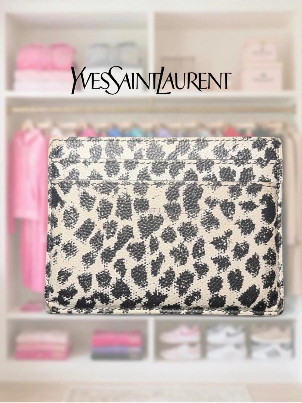 Yves Saint Laurent Leopard Print Leather Card Holder - Limited Edition 2021